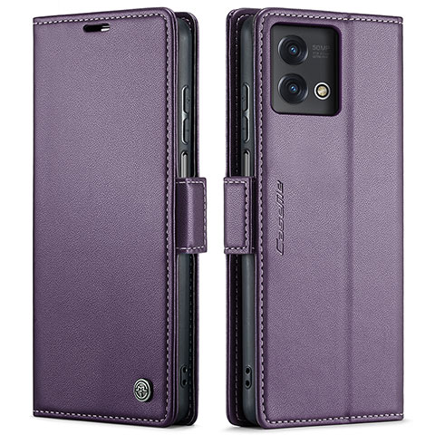 Funda de Cuero Cartera con Soporte Carcasa C01S para Motorola Moto G Stylus (2023) 4G Morado