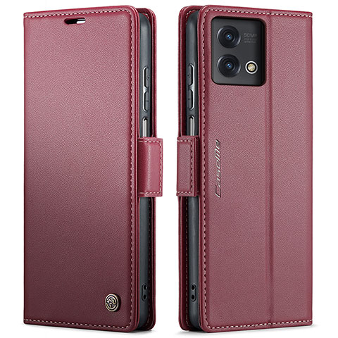 Funda de Cuero Cartera con Soporte Carcasa C01S para Motorola Moto G Stylus (2023) 5G Rojo