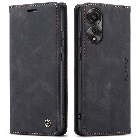 Funda de Cuero Cartera con Soporte Carcasa C01S para Oppo A78 4G Negro