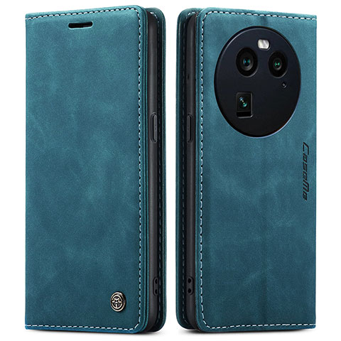 Funda de Cuero Cartera con Soporte Carcasa C01S para Oppo Find X6 Pro 5G Azul