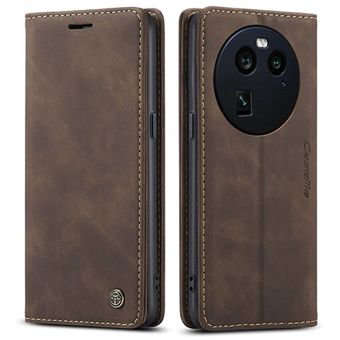 Funda de Cuero Cartera con Soporte Carcasa C01S para Oppo Find X6 Pro 5G Marron