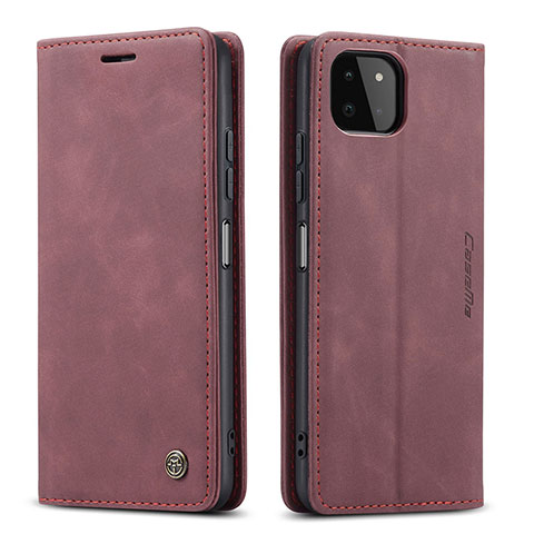 Funda de Cuero Cartera con Soporte Carcasa C01S para Samsung Galaxy A22s 5G Rojo Rosa