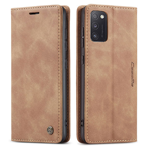 Funda de Cuero Cartera con Soporte Carcasa C01S para Samsung Galaxy A41 Marron Claro