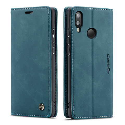 Funda de Cuero Cartera con Soporte Carcasa C01S para Samsung Galaxy M20 Azul