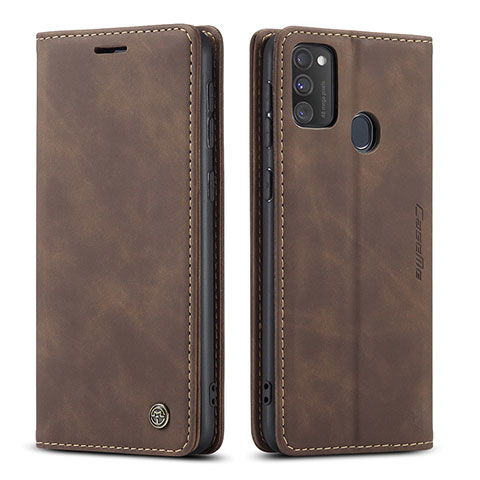 Funda de Cuero Cartera con Soporte Carcasa C01S para Samsung Galaxy M30s Marron