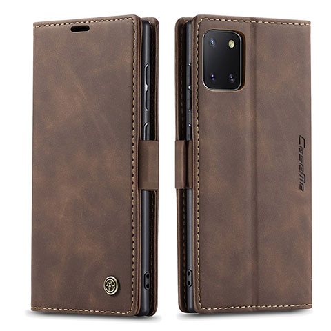 Funda de Cuero Cartera con Soporte Carcasa C01S para Samsung Galaxy Note 10 Lite Marron