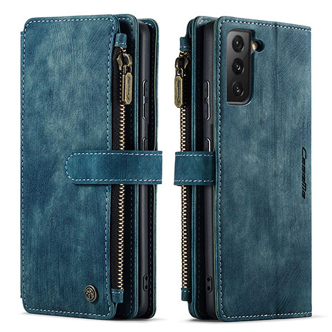 Funda de Cuero Cartera con Soporte Carcasa C01S para Samsung Galaxy S21 Plus 5G Azul