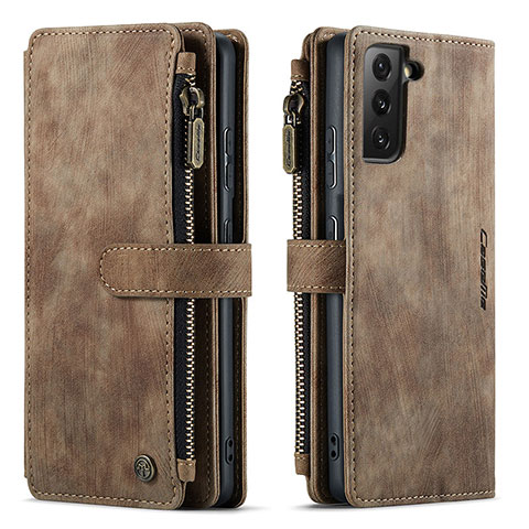 Funda de Cuero Cartera con Soporte Carcasa C01S para Samsung Galaxy S21 Plus 5G Marron