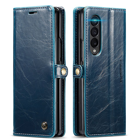 Funda de Cuero Cartera con Soporte Carcasa C01S para Samsung Galaxy Z Fold4 5G Azul