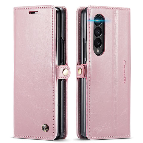 Funda de Cuero Cartera con Soporte Carcasa C01S para Samsung Galaxy Z Fold4 5G Oro Rosa