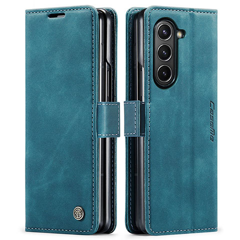 Funda de Cuero Cartera con Soporte Carcasa C01S para Samsung Galaxy Z Fold5 5G Azul