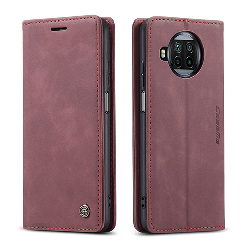 Funda de Cuero Cartera con Soporte Carcasa C01S para Xiaomi Mi 10i 5G Rojo Rosa