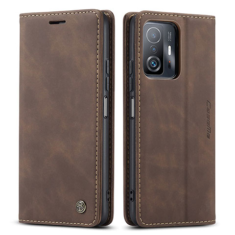 Funda de Cuero Cartera con Soporte Carcasa C01S para Xiaomi Mi 11T 5G Marron