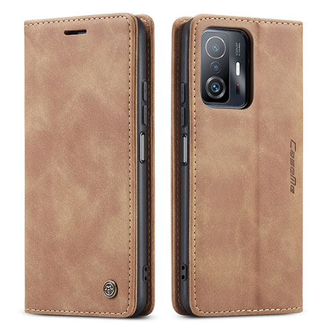 Funda de Cuero Cartera con Soporte Carcasa C01S para Xiaomi Mi 11T 5G Marron Claro