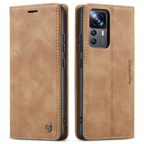 Funda de Cuero Cartera con Soporte Carcasa C01S para Xiaomi Mi 12T Pro 5G Marron Claro