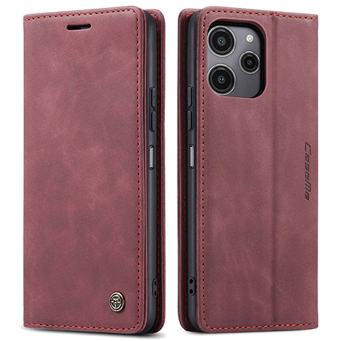 Funda de Cuero Cartera con Soporte Carcasa C01S para Xiaomi Redmi 12 5G Rojo Rosa