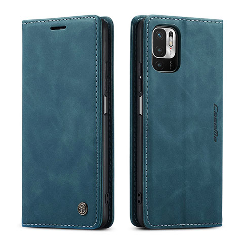 Funda de Cuero Cartera con Soporte Carcasa C01S para Xiaomi Redmi Note 10 5G Azul