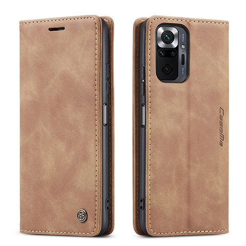 Funda de Cuero Cartera con Soporte Carcasa C01S para Xiaomi Redmi Note 10 Pro 4G Marron Claro