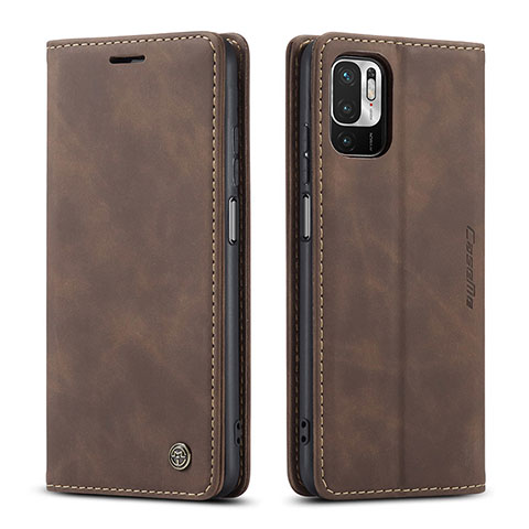 Funda de Cuero Cartera con Soporte Carcasa C01S para Xiaomi Redmi Note 10T 5G Marron