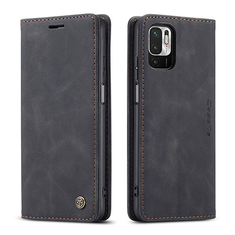 Funda de Cuero Cartera con Soporte Carcasa C01S para Xiaomi Redmi Note 10T 5G Negro