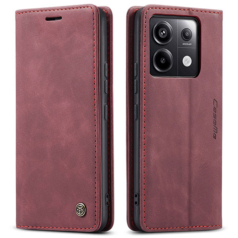 Funda de Cuero Cartera con Soporte Carcasa C01S para Xiaomi Redmi Note 13 Pro 5G Rojo Rosa