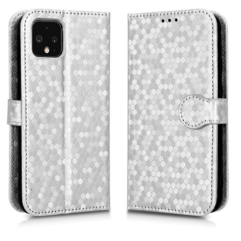 Funda de Cuero Cartera con Soporte Carcasa C01X para Google Pixel 4 XL Plata