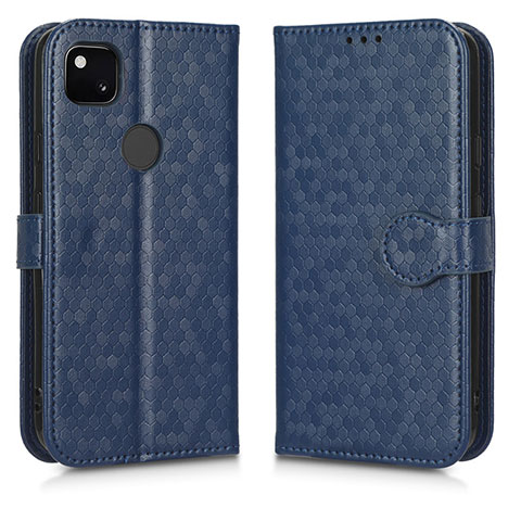 Funda de Cuero Cartera con Soporte Carcasa C01X para Google Pixel 4a Azul