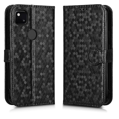 Funda de Cuero Cartera con Soporte Carcasa C01X para Google Pixel 4a Negro