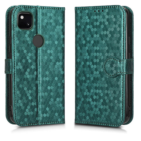 Funda de Cuero Cartera con Soporte Carcasa C01X para Google Pixel 4a Verde