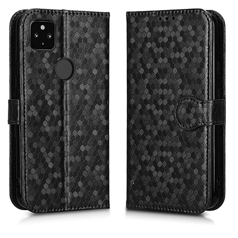 Funda de Cuero Cartera con Soporte Carcasa C01X para Google Pixel 5 XL 5G Negro