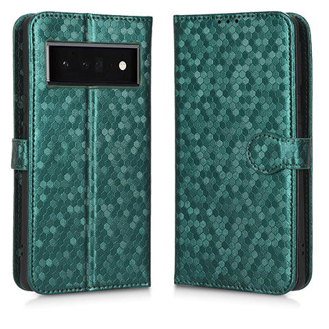 Funda de Cuero Cartera con Soporte Carcasa C01X para Google Pixel 6 Pro 5G Verde