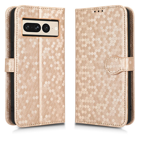 Funda de Cuero Cartera con Soporte Carcasa C01X para Google Pixel 7 Pro 5G Oro