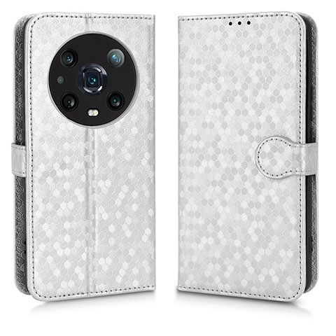 Funda de Cuero Cartera con Soporte Carcasa C01X para Huawei Honor Magic4 Pro 5G Plata