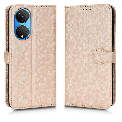 Funda de Cuero Cartera con Soporte Carcasa C01X para Huawei Honor X7 Oro