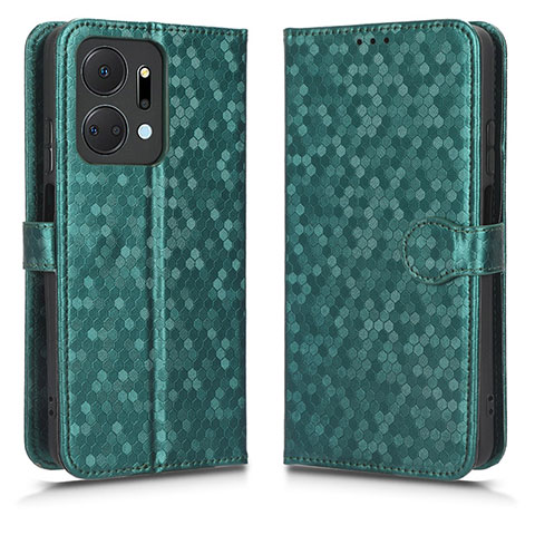 Funda de Cuero Cartera con Soporte Carcasa C01X para Huawei Honor X7a Verde