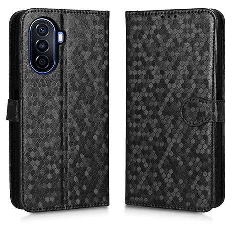 Funda de Cuero Cartera con Soporte Carcasa C01X para Huawei Nova Y70 Plus Negro