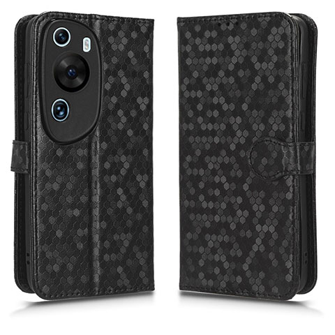 Funda de Cuero Cartera con Soporte Carcasa C01X para Huawei P60 Art Negro