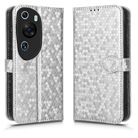 Funda de Cuero Cartera con Soporte Carcasa C01X para Huawei P60 Art Plata