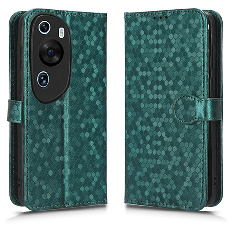 Funda de Cuero Cartera con Soporte Carcasa C01X para Huawei P60 Art Verde