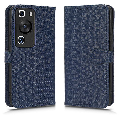 Funda de Cuero Cartera con Soporte Carcasa C01X para Huawei P60 Pro Azul