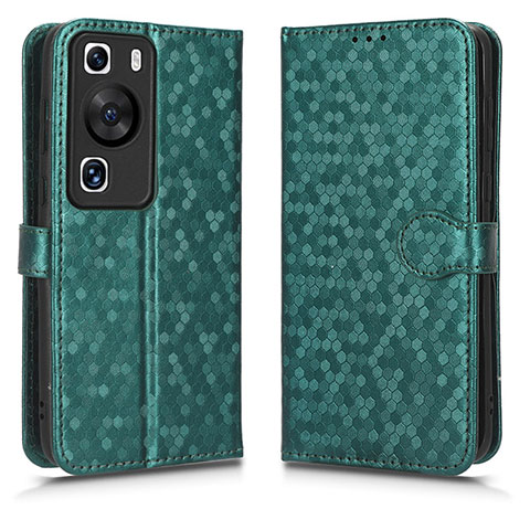 Funda de Cuero Cartera con Soporte Carcasa C01X para Huawei P60 Pro Verde