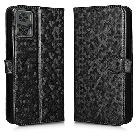 Funda de Cuero Cartera con Soporte Carcasa C01X para Motorola Moto E22 Negro