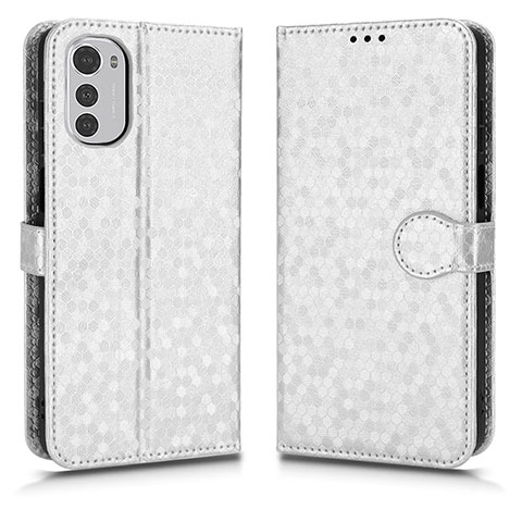 Funda de Cuero Cartera con Soporte Carcasa C01X para Motorola Moto E32 Plata