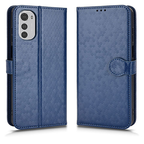 Funda de Cuero Cartera con Soporte Carcasa C01X para Motorola Moto E32s Azul