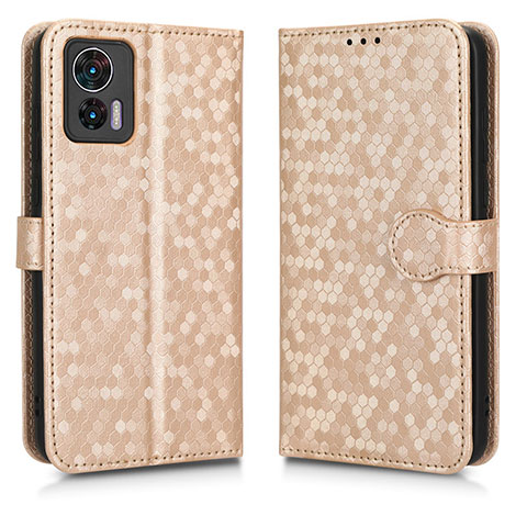 Funda de Cuero Cartera con Soporte Carcasa C01X para Motorola Moto Edge 30 Neo 5G Oro