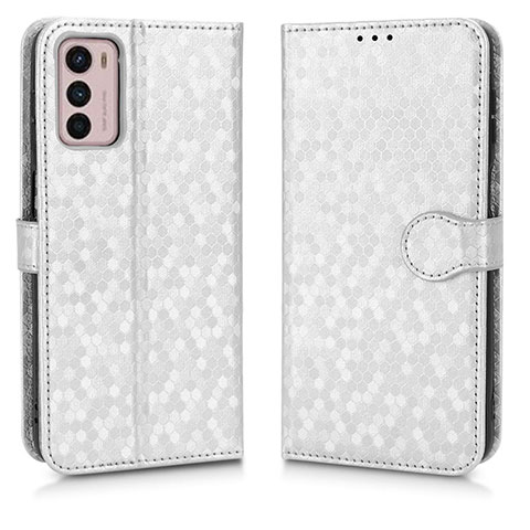 Funda de Cuero Cartera con Soporte Carcasa C01X para Motorola Moto G42 Plata