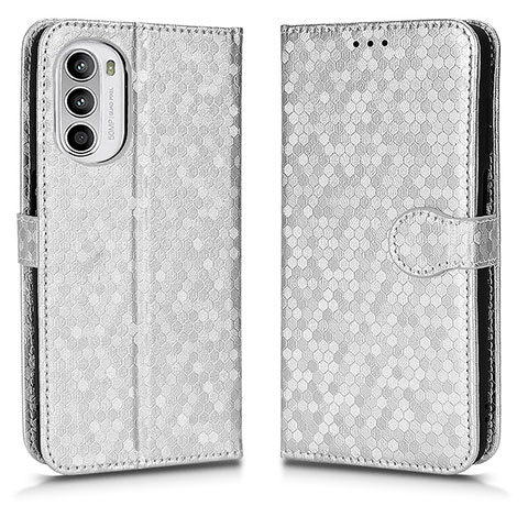 Funda de Cuero Cartera con Soporte Carcasa C01X para Motorola Moto G52j 5G Plata