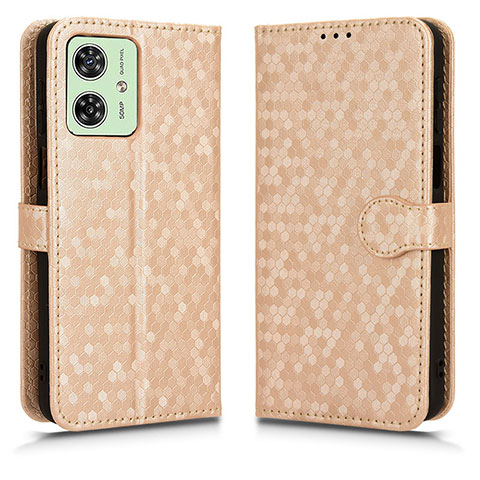 Funda de Cuero Cartera con Soporte Carcasa C01X para Motorola Moto G54 5G Oro