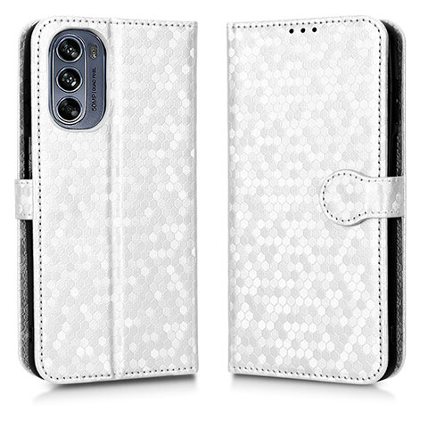 Funda de Cuero Cartera con Soporte Carcasa C01X para Motorola Moto G62 5G Plata