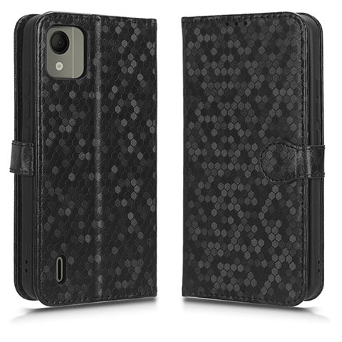 Funda de Cuero Cartera con Soporte Carcasa C01X para Nokia C110 Negro